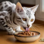 Gato comendo sachê